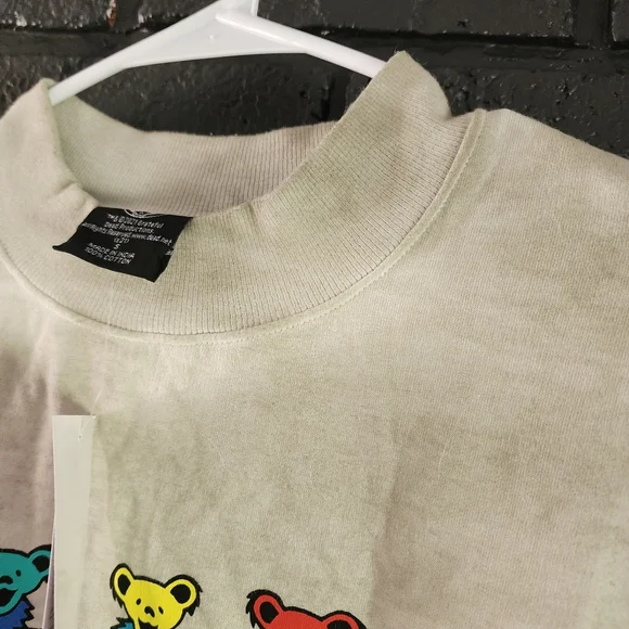 NWT Gratful Dead Grunge Crewneck Sweater Band Dancing Bears Small Distressed - Picture 3 of 9
